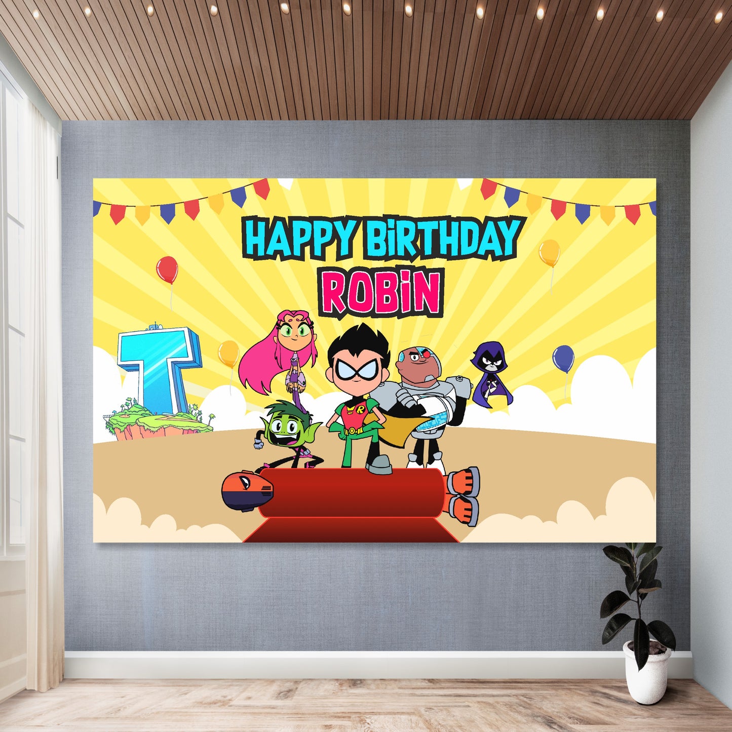 Teen Titans Theme Personalized Backdrop