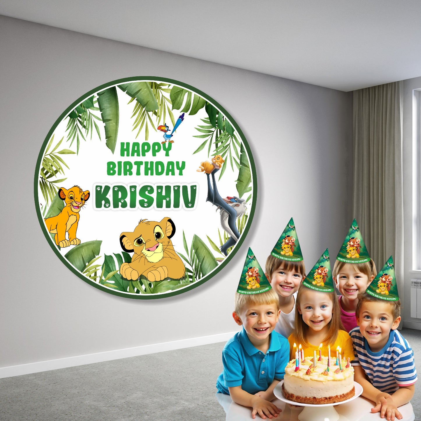 Lion King Theme Customized Round Backdrop