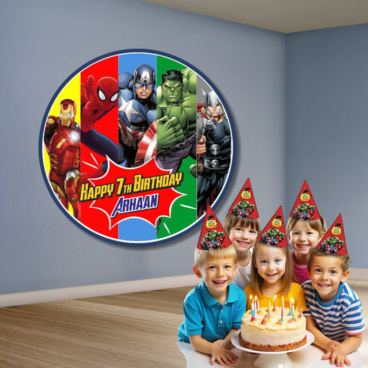 Avengers Theme Round Backdrop
