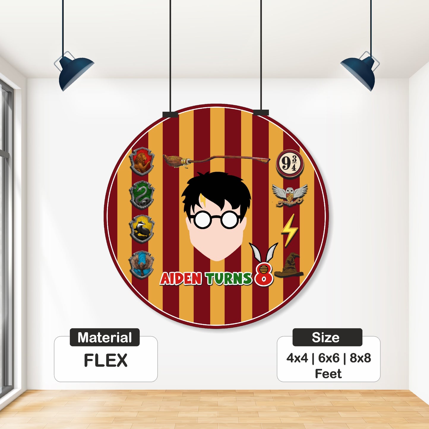 Harry Potter Theme Personalized Round Backdrop