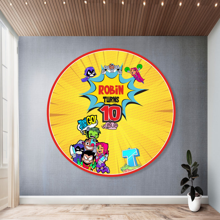 Teen Titans Theme Customized Round Backdrop
