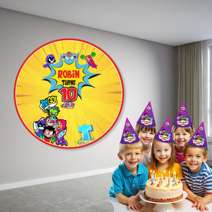 Teen Titans Theme Customized Round Backdrop