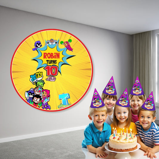 Teen Titans Theme Customized Round Backdrop