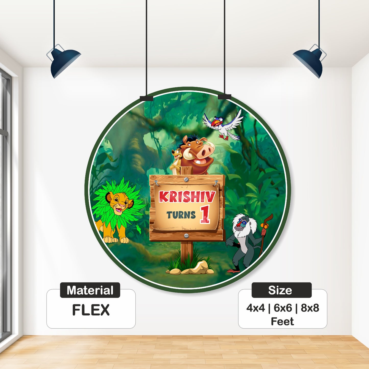 Lion King Theme Classic Round Backdrop