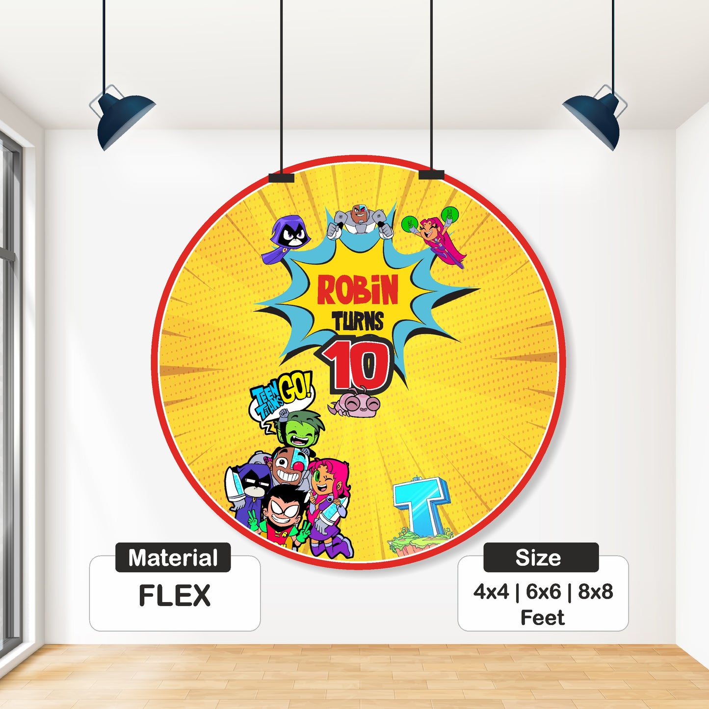 Teen Titans Theme Customized Round Backdrop