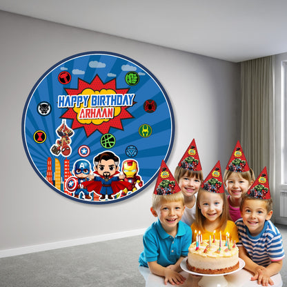 Avengers Theme Classic Round Backdrop