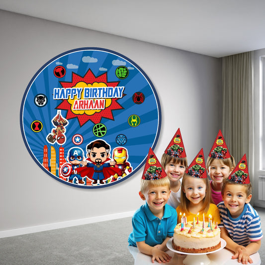 Avengers Theme Classic Round Backdrop