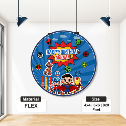 Avengers Theme Classic Round Backdrop