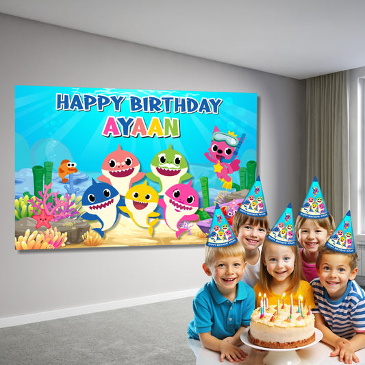 Baby Shark Theme Backdrop