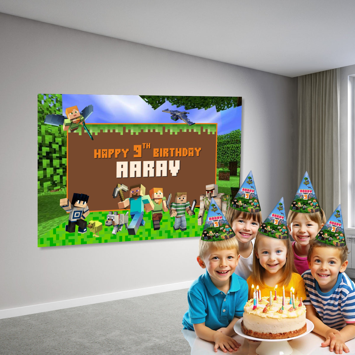 Minecraft Backdrrop Minecraft Theme Backdrop – Blu Party
