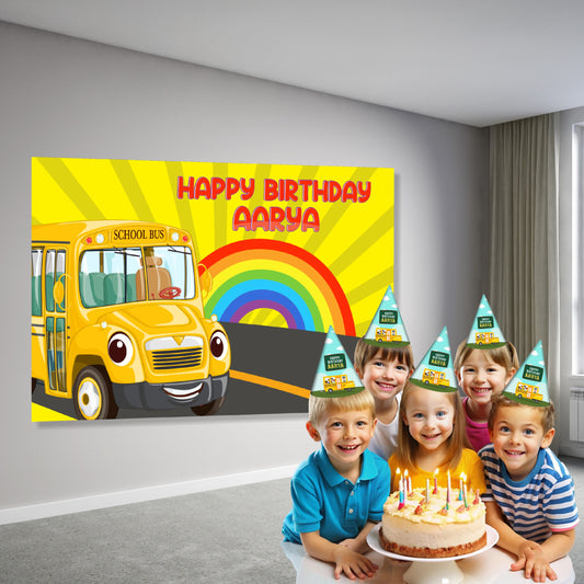 Wheels on the Bus Theme Backdrop