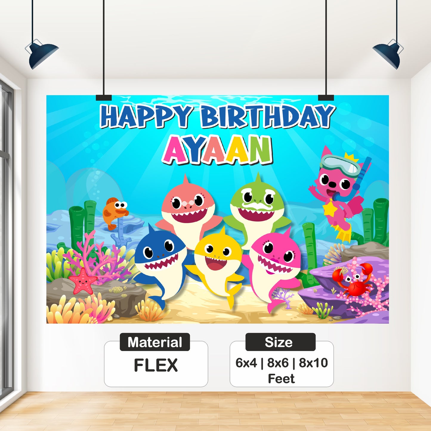 Baby Shark Theme Backdrop