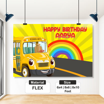Wheels on the Bus Theme Backdrop My Store