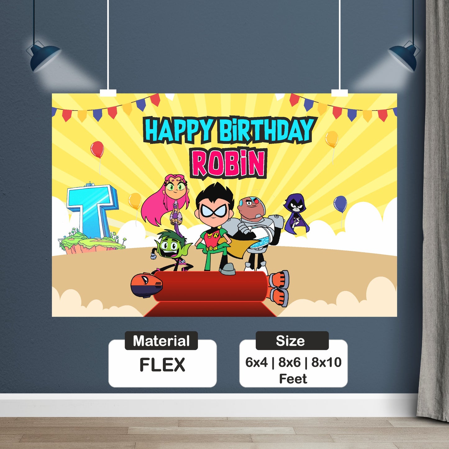 Teen Titans Theme Personalized Backdrop