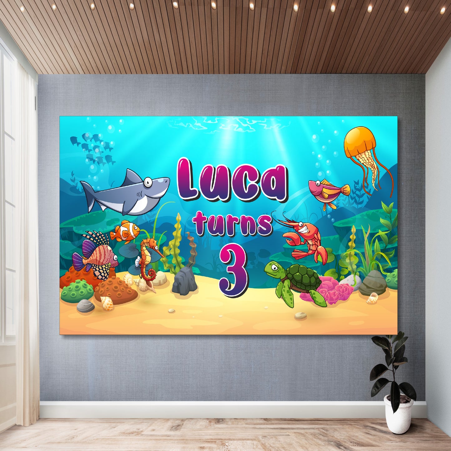 Under the Sea Theme Personalized Backdrop