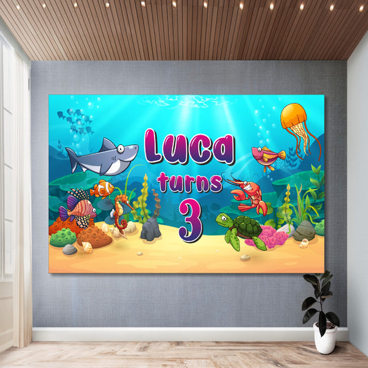 Under the Sea Theme Personalized Backdrop