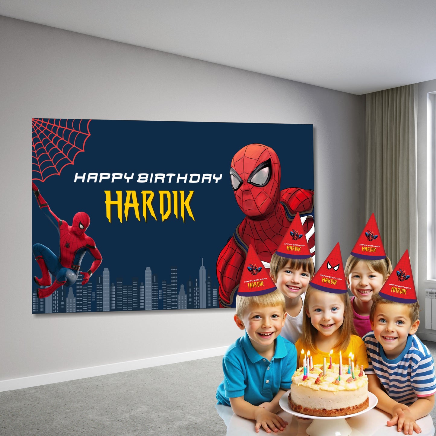 Spiderman Theme Personalized Backdrop
