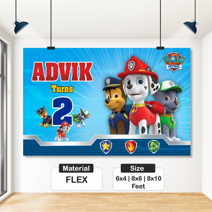 Paw Patrol Theme Personalized Backdrop My Store