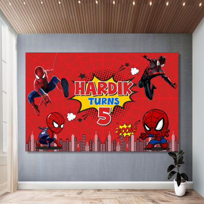 Spider-Man Birthday Backdrop – Red Comic Action My Store
