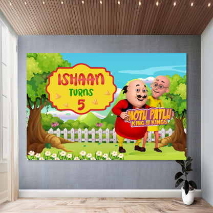 Motu Patlu Theme Customized Backdrop My Store