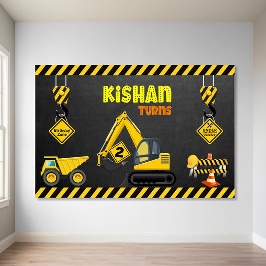 Construction Theme Customized Backdrop