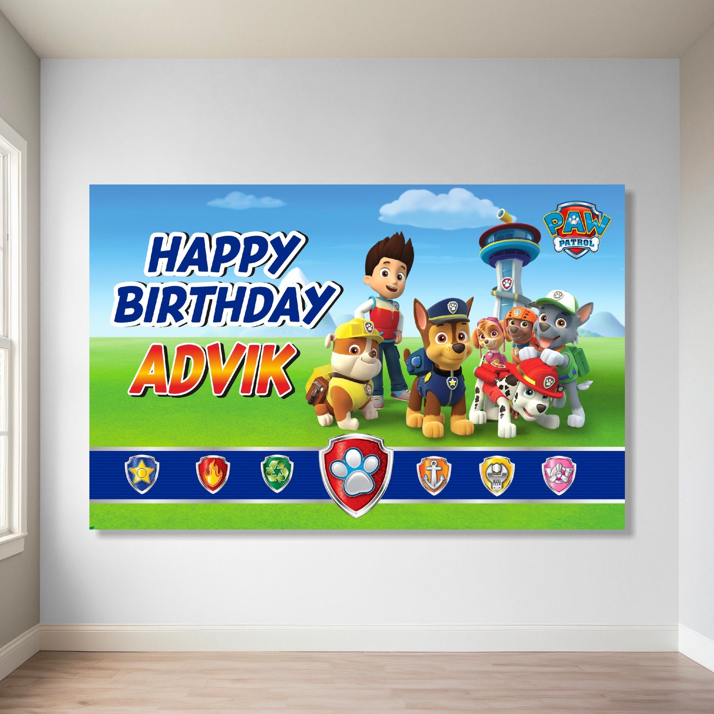 Paw Patrol Theme Customized Backdrop