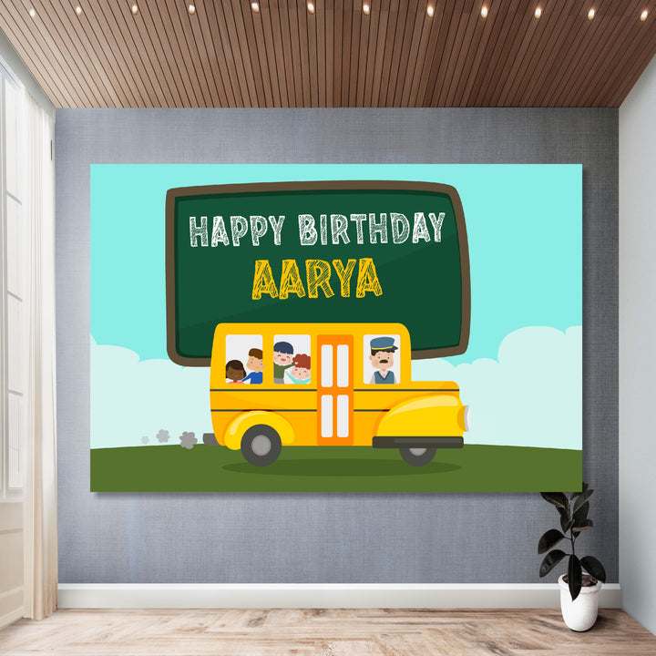 Wheels on the Bus Theme Customized Backdrop My Store