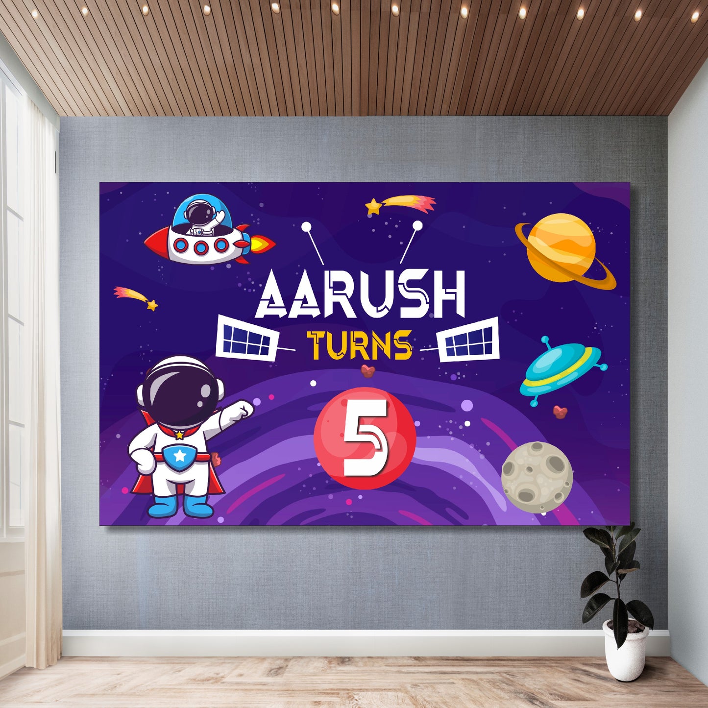 Space Theme Personalized Backdrop
