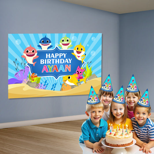 Baby Shark Theme Customized Backdrop