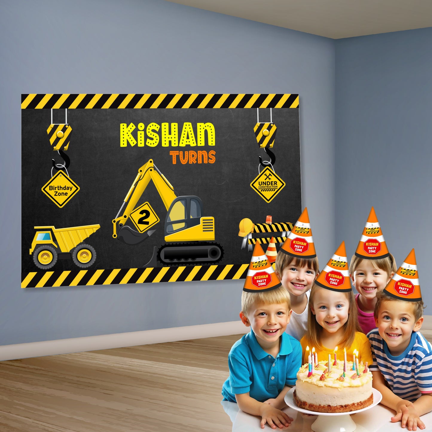 Construction Theme Customized Backdrop