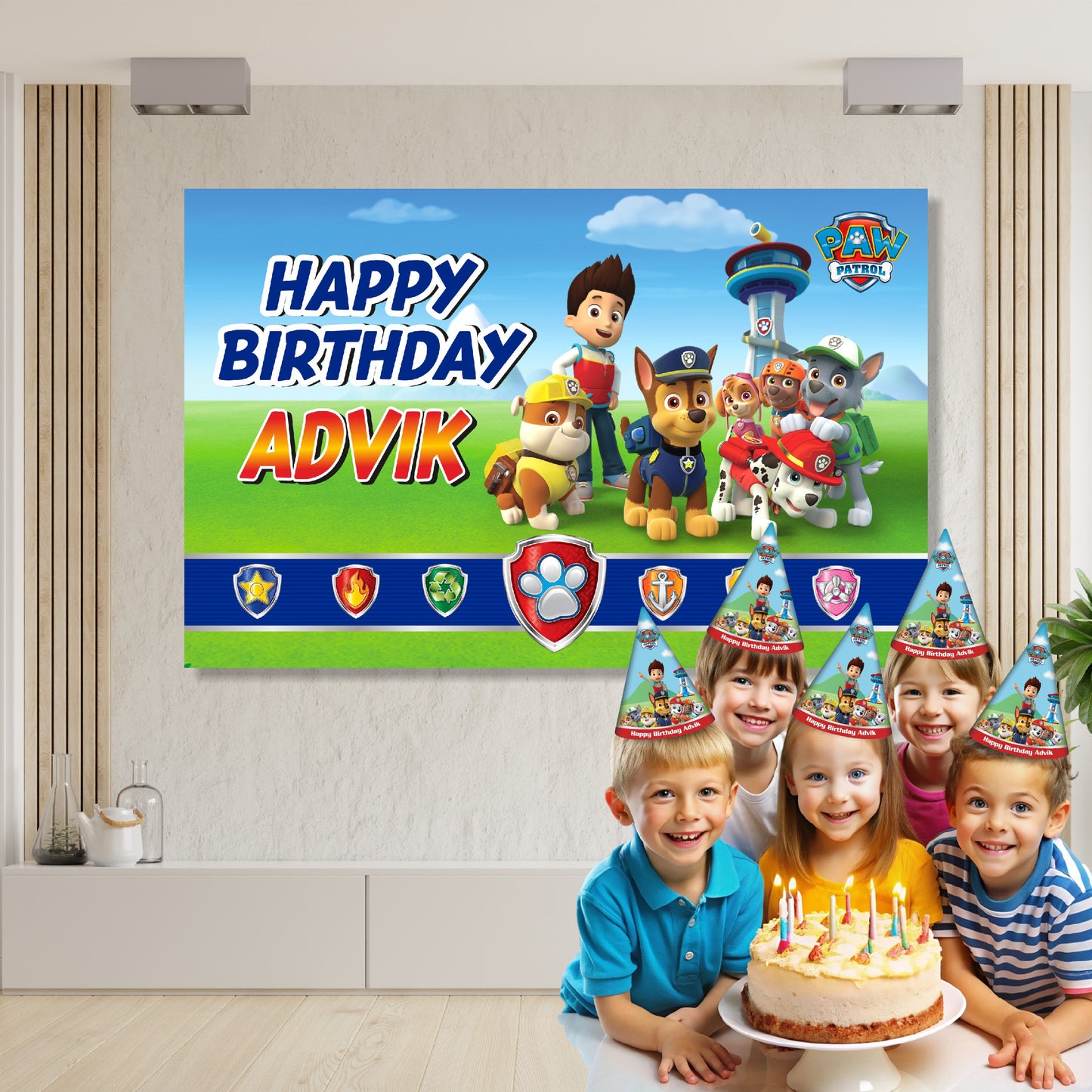 Paw Patrol Theme Customized Backdrop