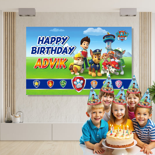 Paw Patrol Theme Customized Backdrop