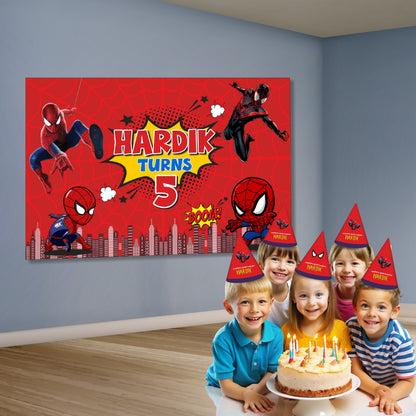 Spider-Man Birthday Backdrop – Red Comic Action My Store
