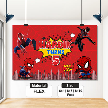 Spider-Man Birthday Backdrop – Red Comic Action My Store