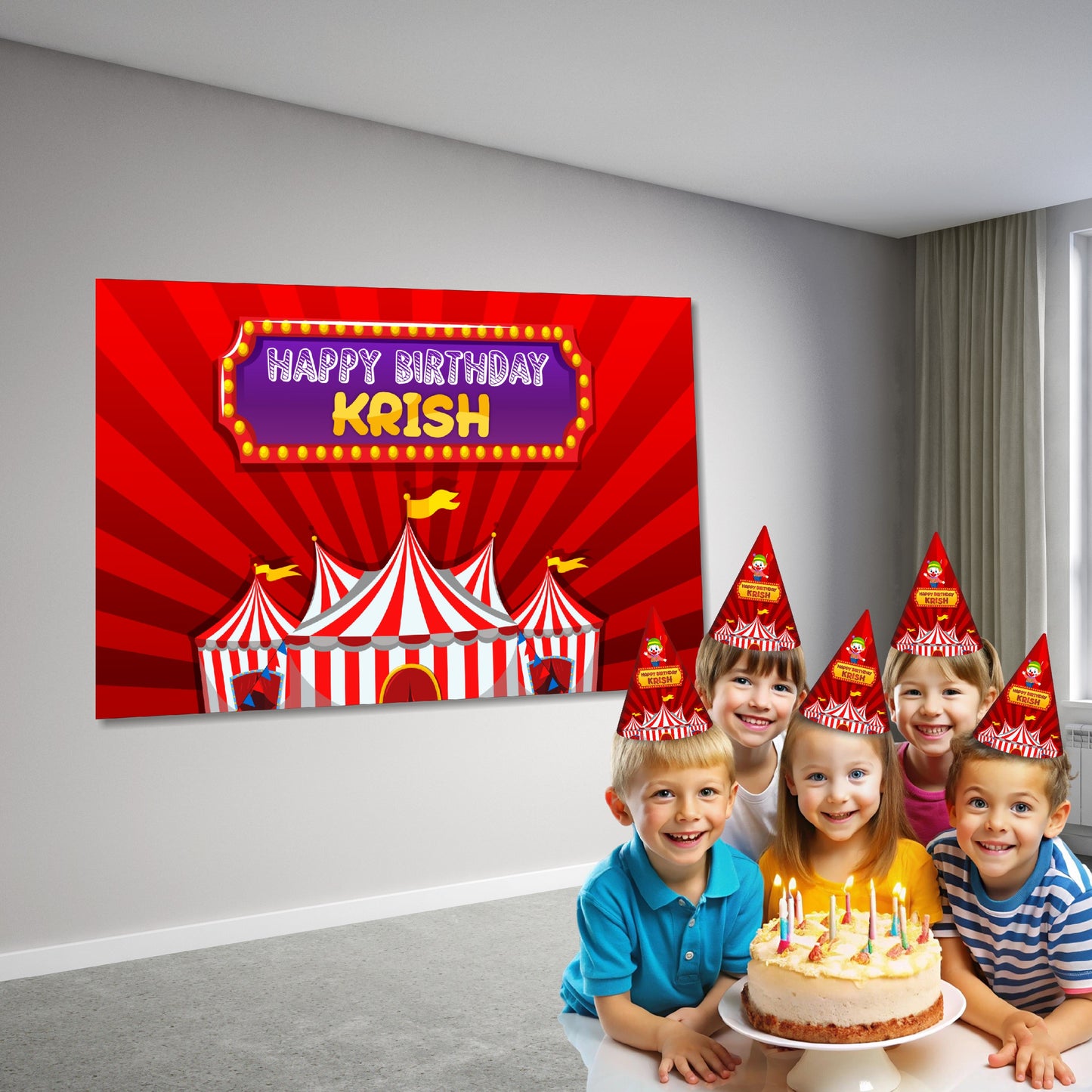 Carnival Theme Personalized Backdrop