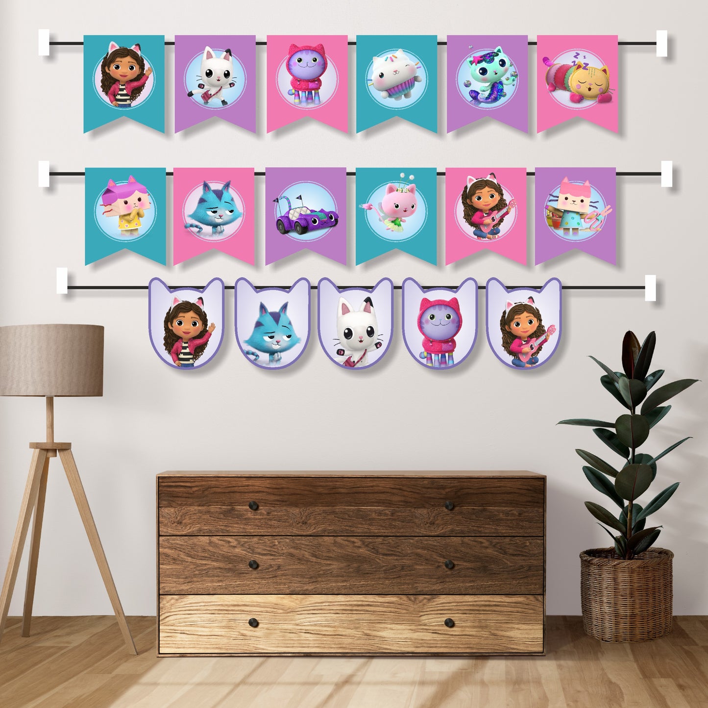 Gabby’s Dollhouse Theme Character Bunting