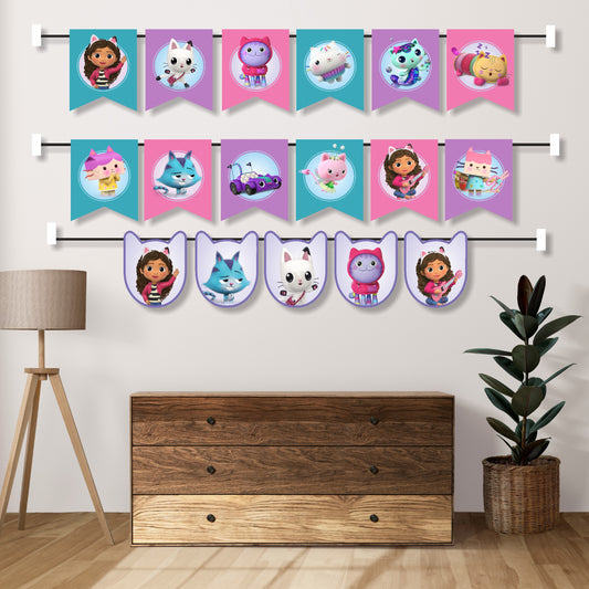 Gabby’s Dollhouse Theme Character Bunting