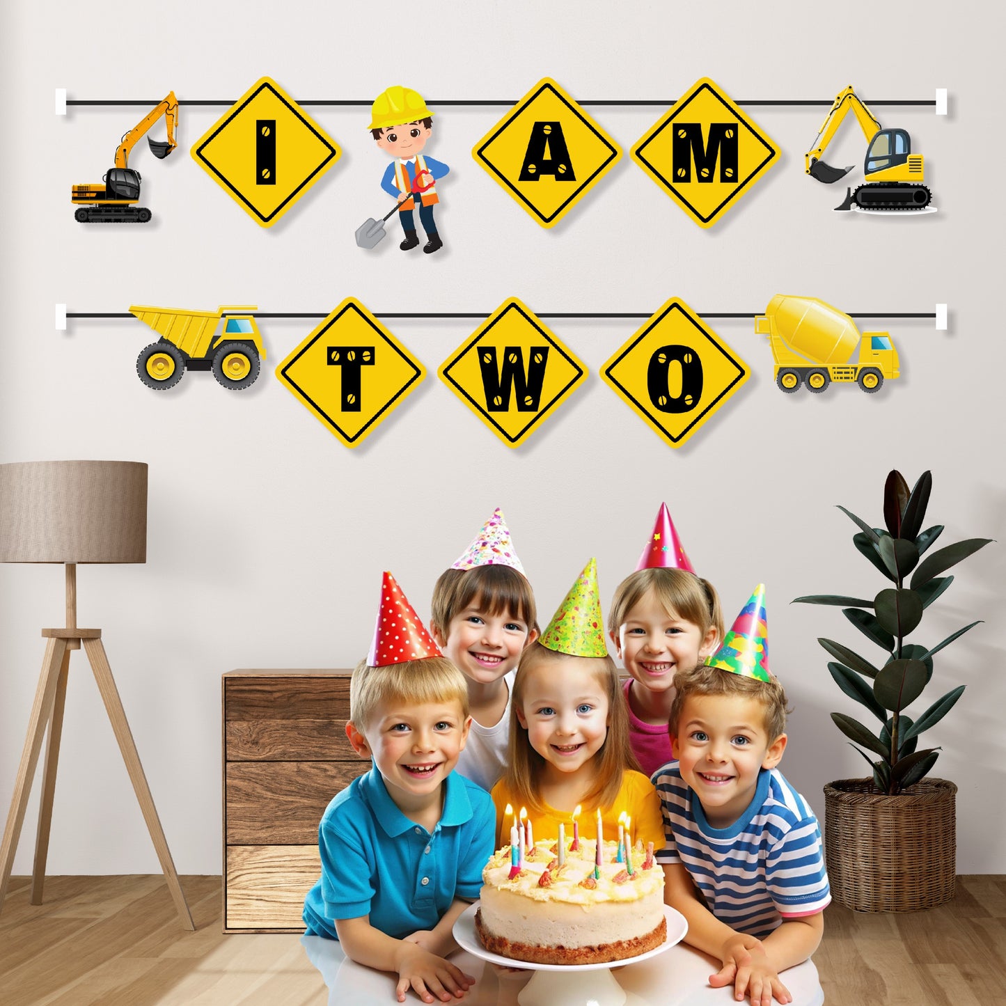 Construction Theme Age Bunting