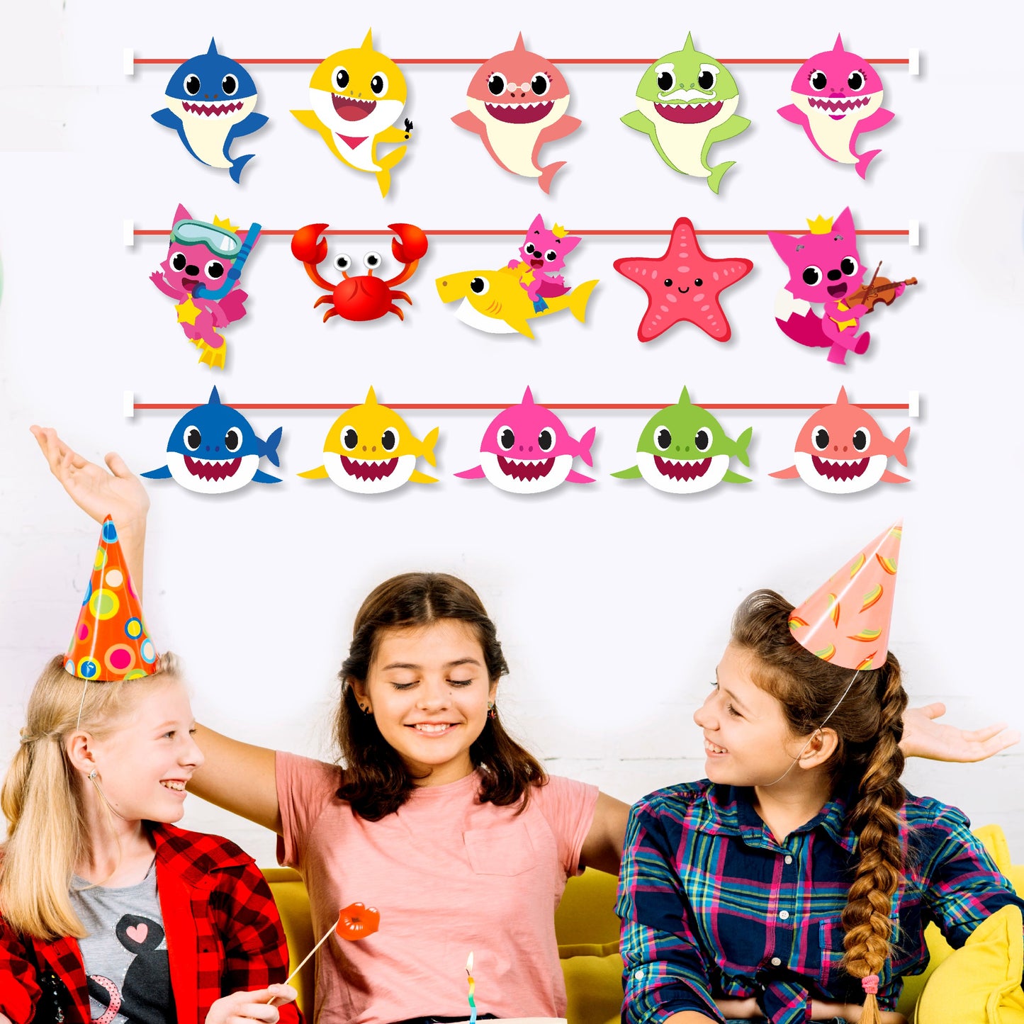 Baby Shark Theme Character Bunting