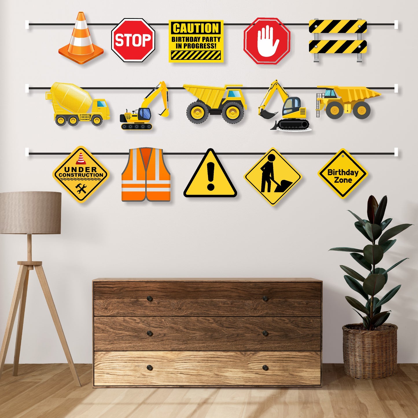 Construction Theme Character Bunting