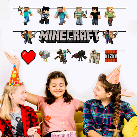 Minecraft Theme Character Bunting
