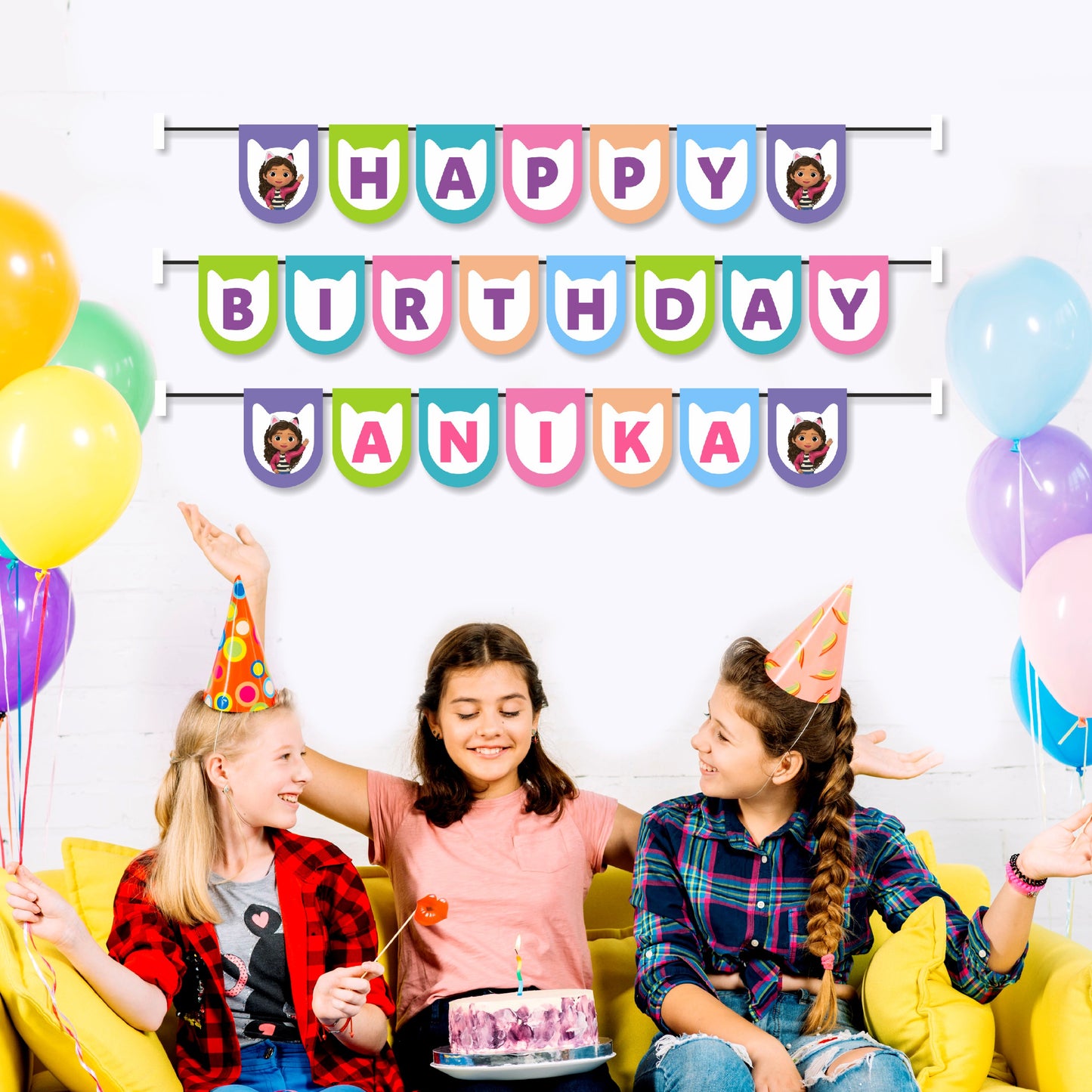 Gabby’s Dollhouse Theme Personalized Bunting