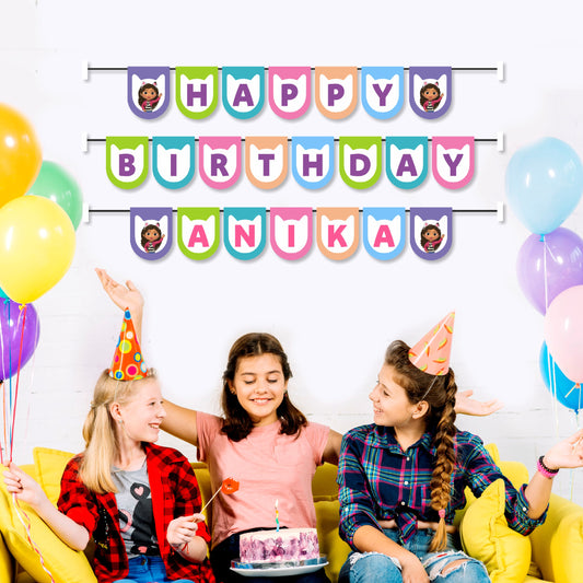 Gabby’s Dollhouse Theme Personalized Bunting