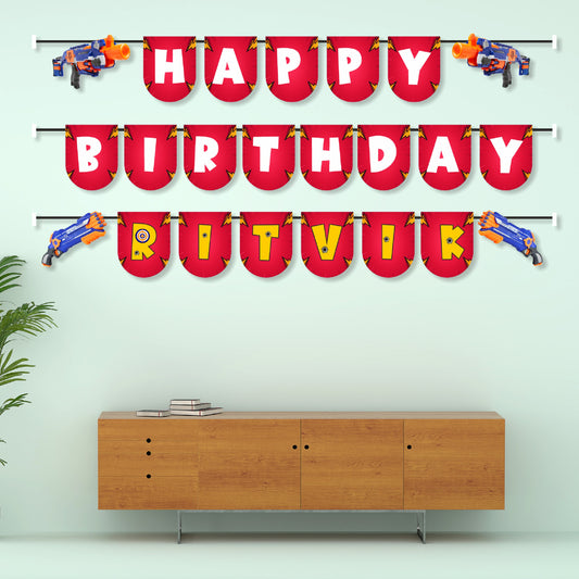 Nerf Gun Theme Personalized Bunting