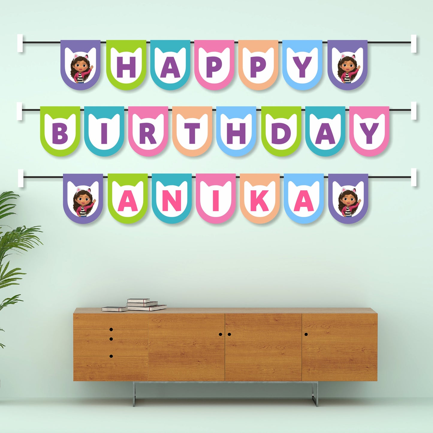 Gabby’s Dollhouse Theme Personalized Bunting