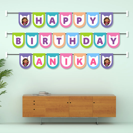 Gabby’s Dollhouse Theme Personalized Bunting