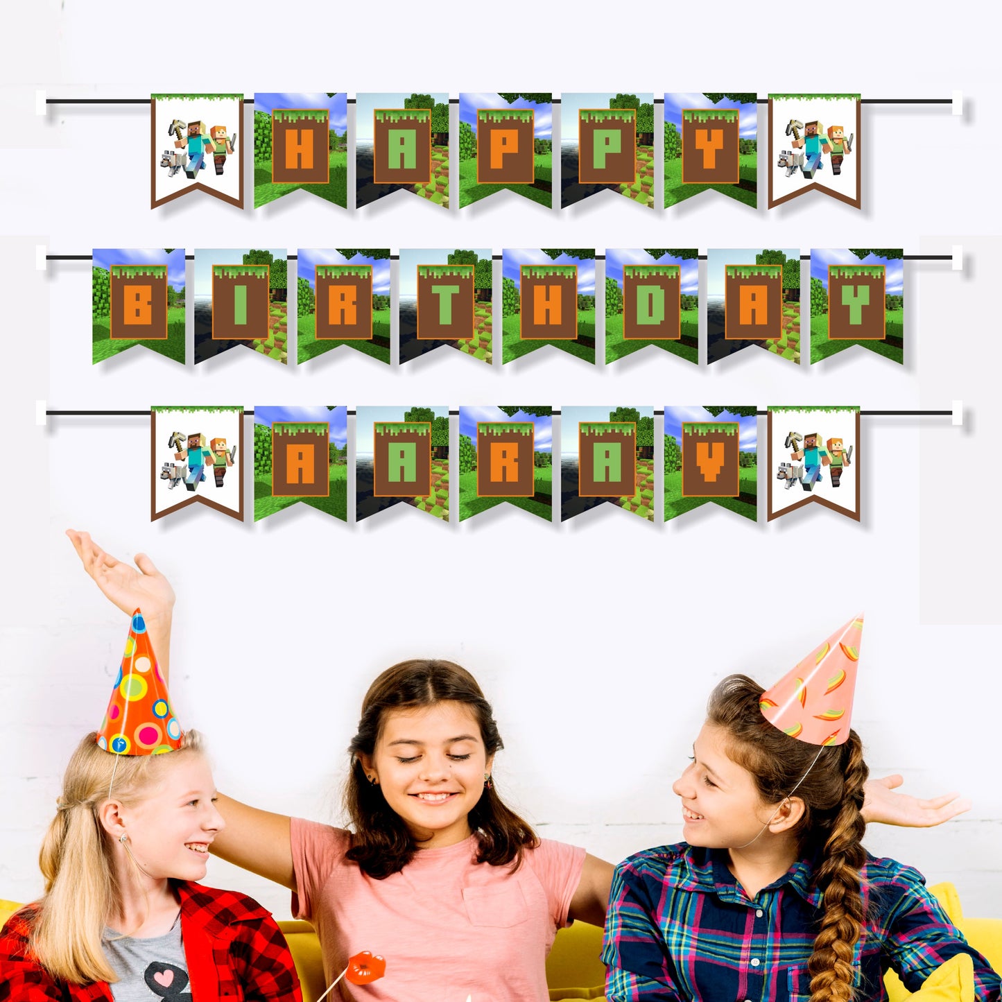 Minecraft Theme Customized Bunting
