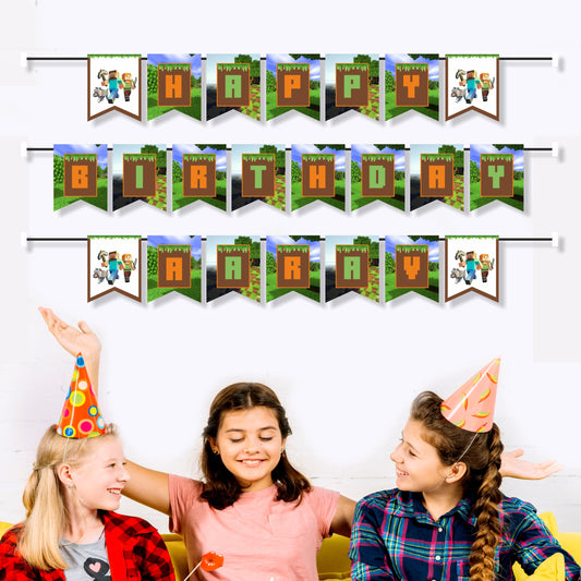 Minecraft Theme Customized Bunting