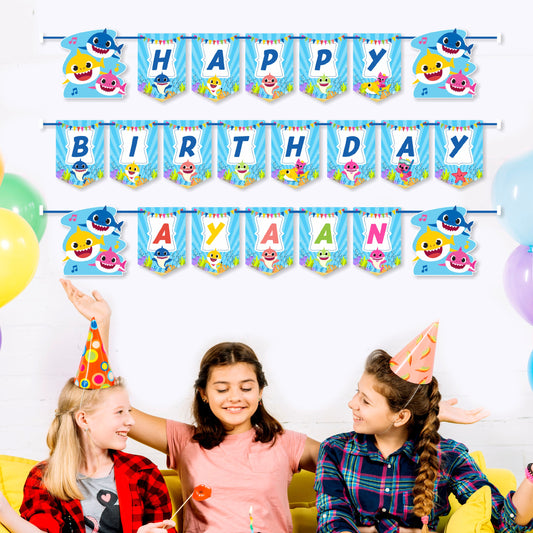 Baby Shark Theme Personalized Bunting