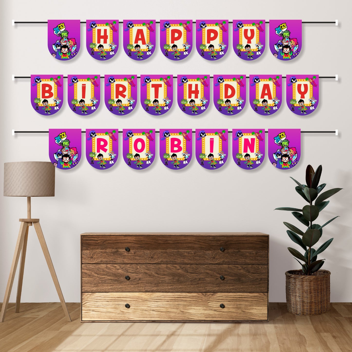 Teen Titans Theme Personalized Bunting